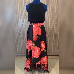 High-Low Multi Colored Formal Gown